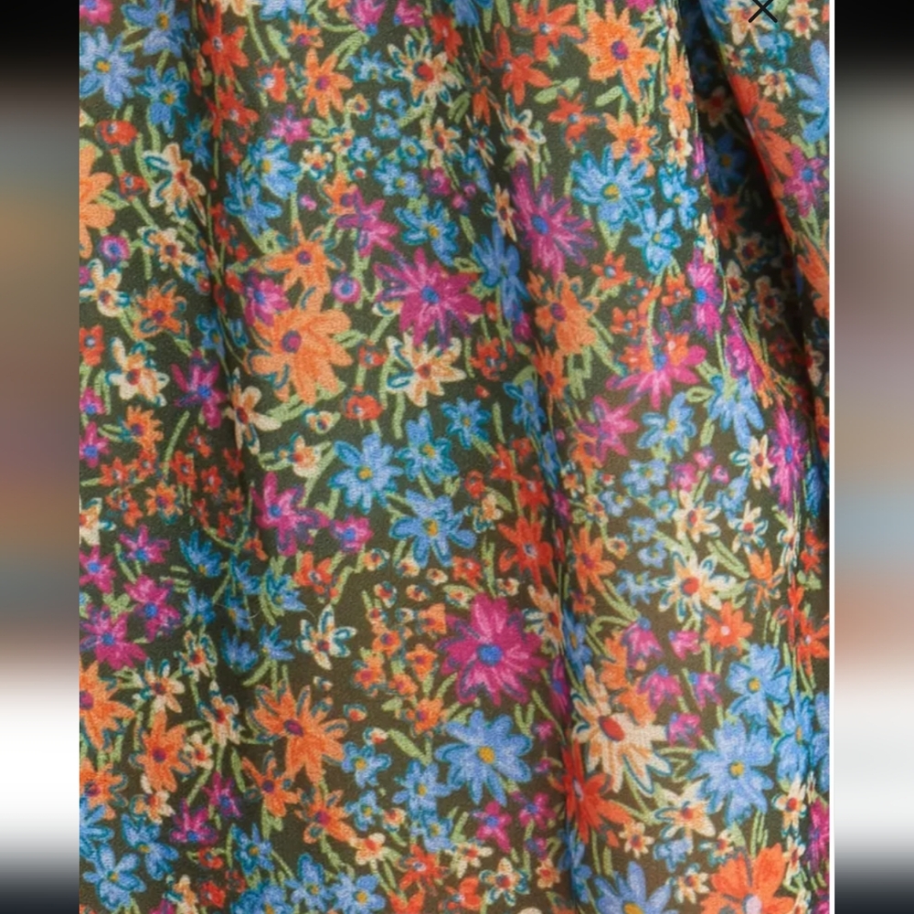 For Love & Lemons Brittany Floral Print Long Sleeve Midi Dress - Picture 7 of 9